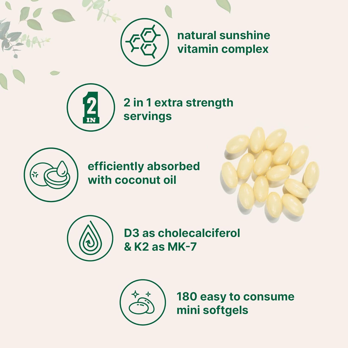 Vitamin D3 + K2 | Virgin Coconut Oil