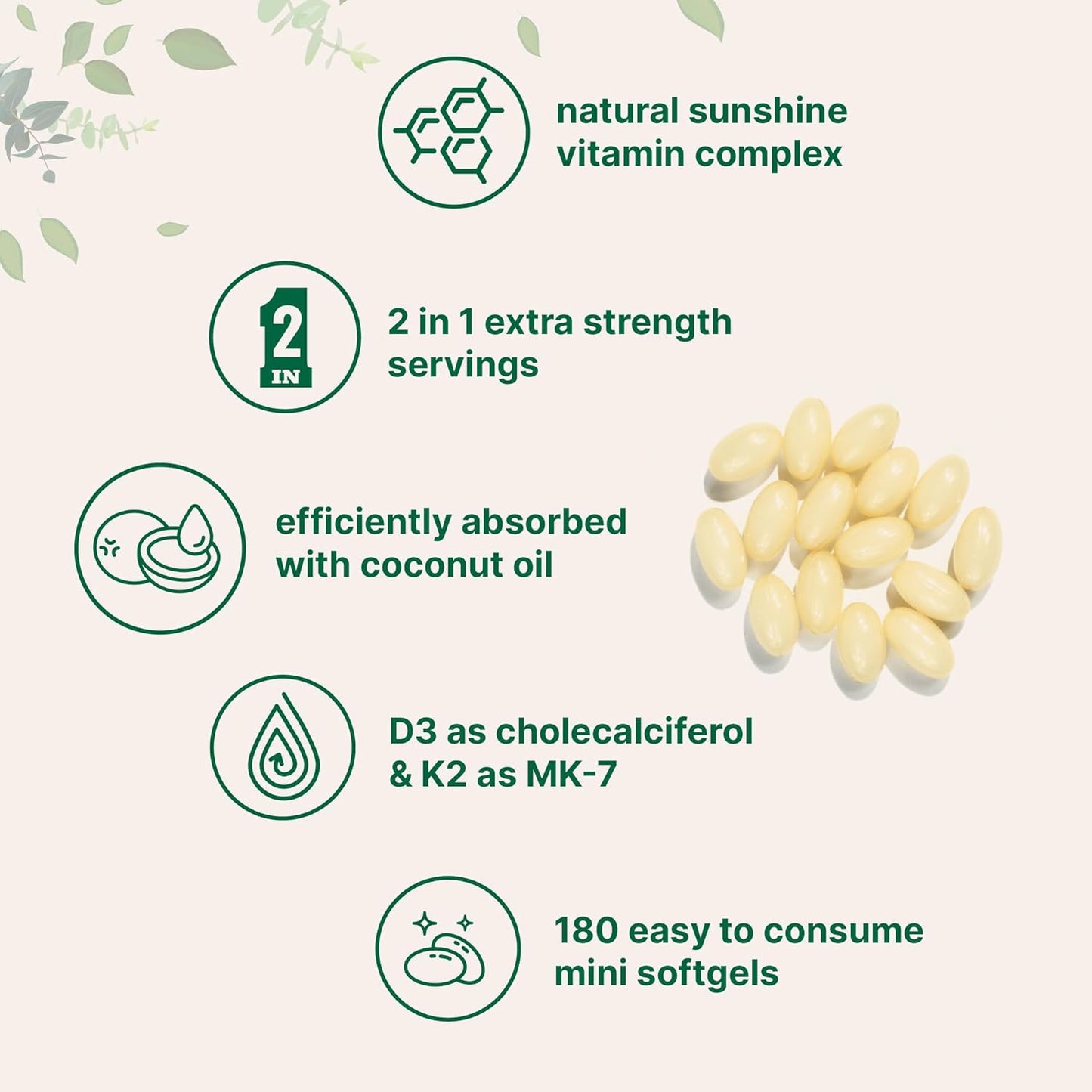 Vitamin D3 + K2 | Virgin Coconut Oil